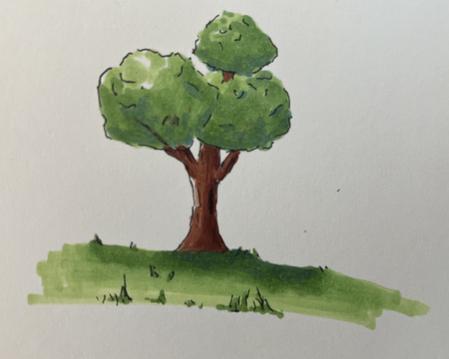 Tree in alcohol marker