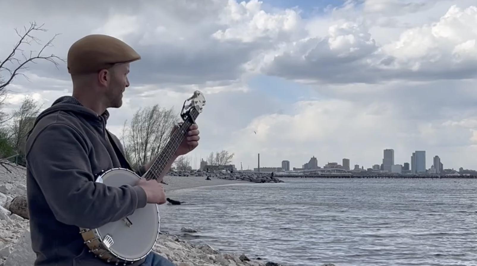 Peaceful banjo by the lake
